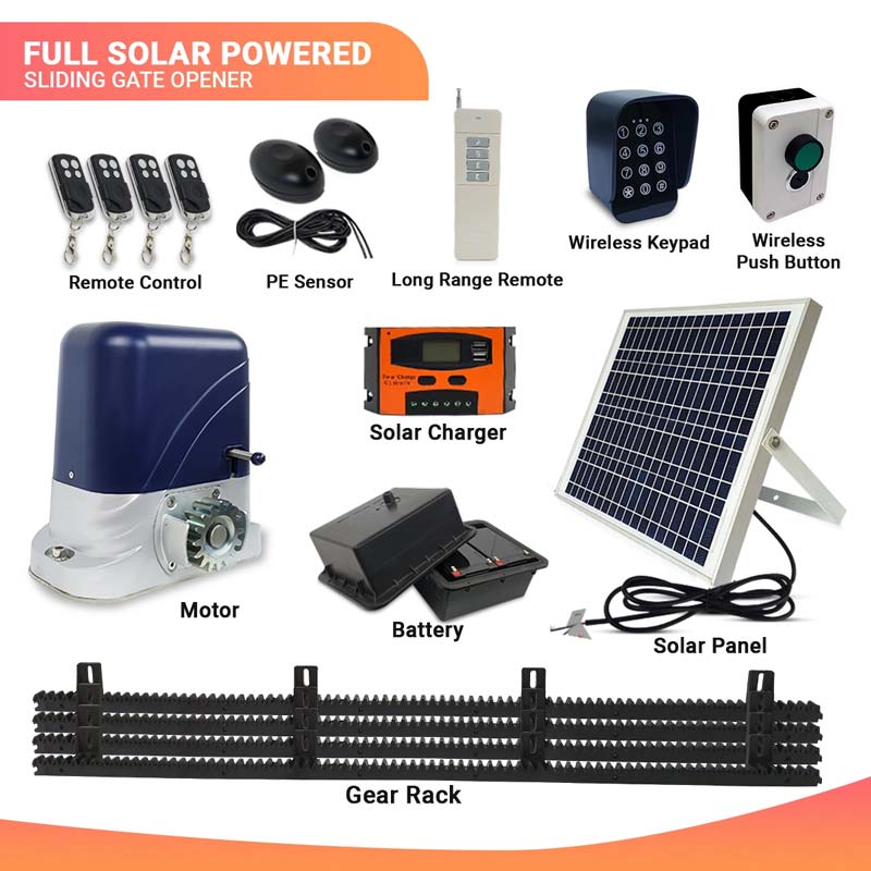 Full-Solar-Power-Automatic-Sliding-Gate-Opener-Motor