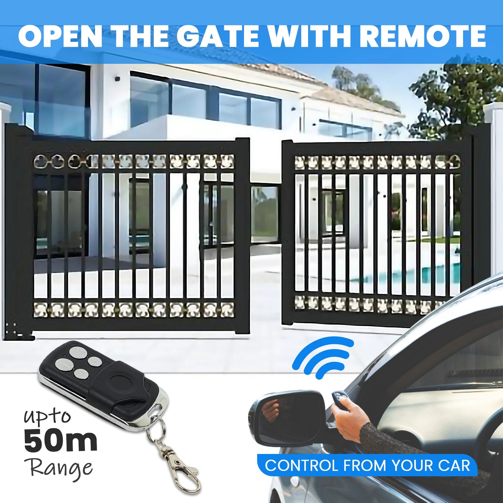 Remote-control-feature-upto-50m, automatic farm gate , automatic security gates for driveways
